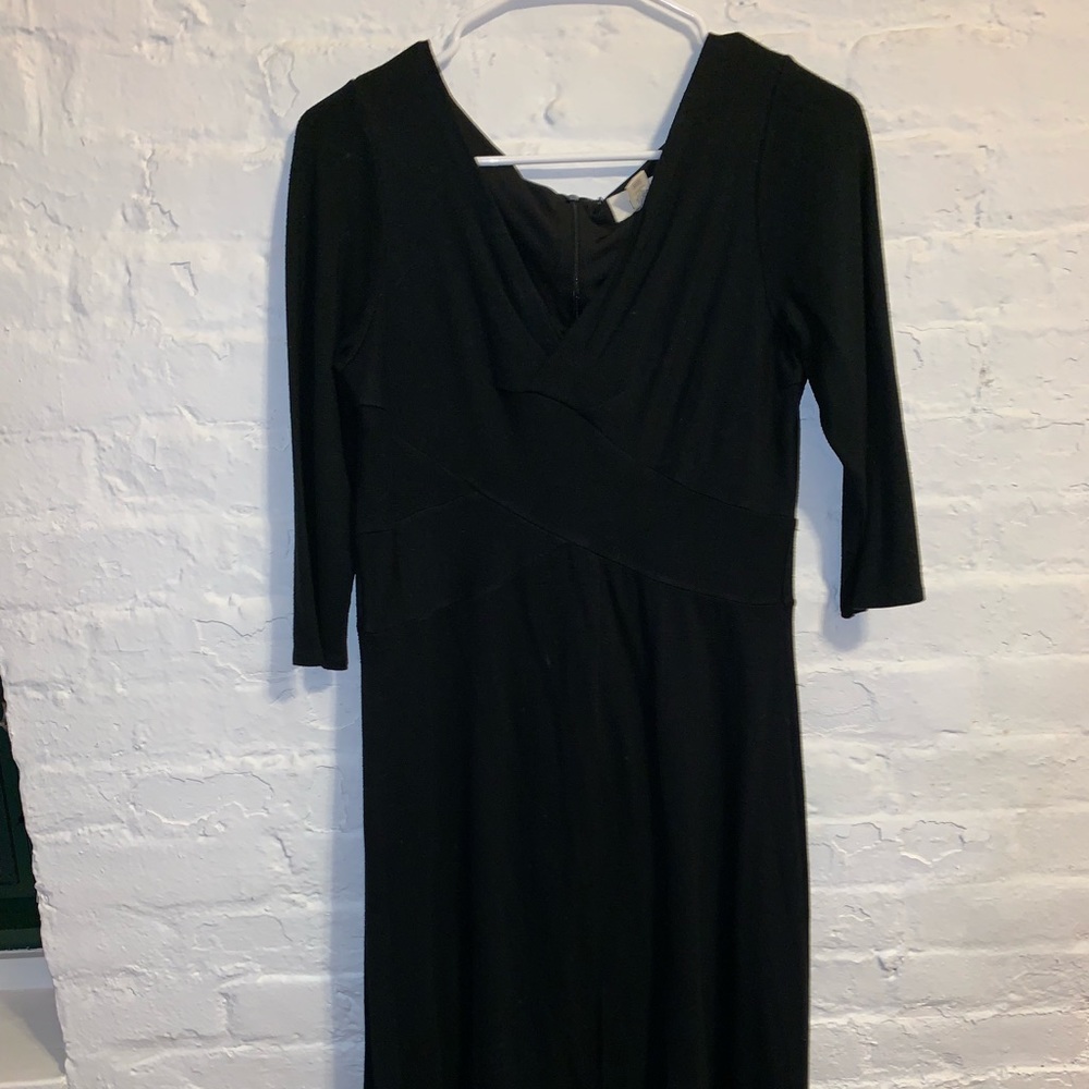 Ann Taylor Loft Black Midi Dress